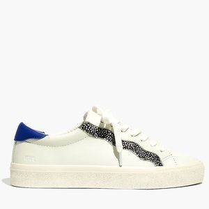 Madewell Sidewalk Low-Top Sneakers in Leather and Calf Hair Wave Edition